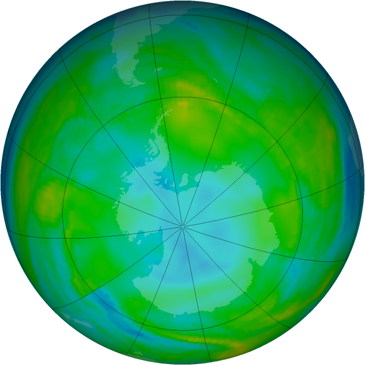 Antarctic ozone map for 25 May 1981